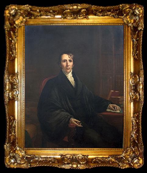 framed  William Ellery Channing painted by American artist Henry Cheever Pratt., ta009-2